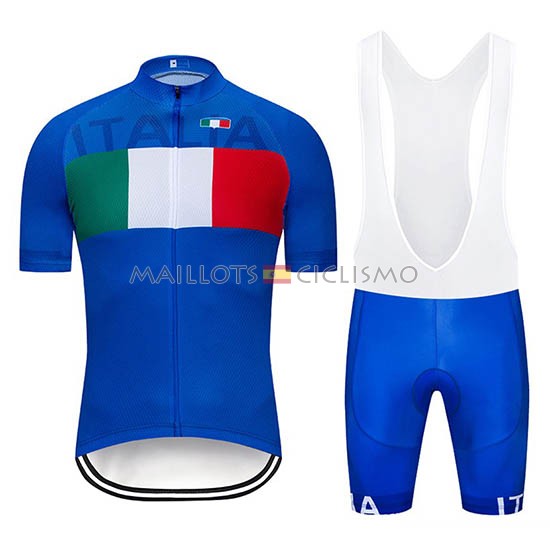 2019 Maillot Italia Tirantes Mangas Cortas Azul